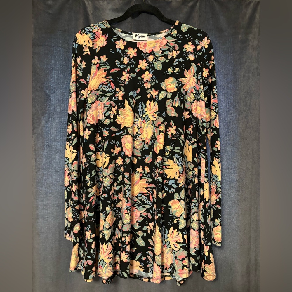 Show Me Your Mumu Long Sleeve Stretchy Floral Print Mini Dress